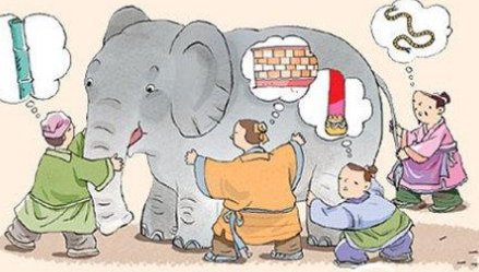 关于盲人摸象的出处是什么？它来自于哪一个历史典故？